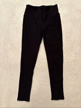 High-Waist Black Seam-Front Leggings